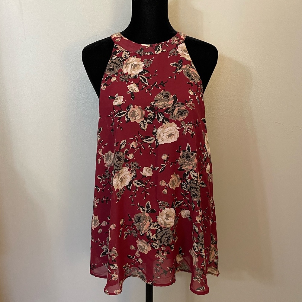 Red Floral Tank